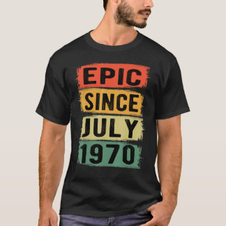 Camiseta 52 años de edad increíble desde julio de 1970 52º