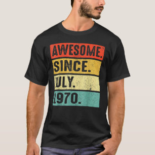 Camiseta 52 años de edad increíble desde julio de 1970 52º 