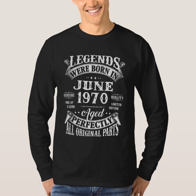 Camiseta 52 Leyendas De Decoración De Cumpleaños Nacidas En (Anverso)