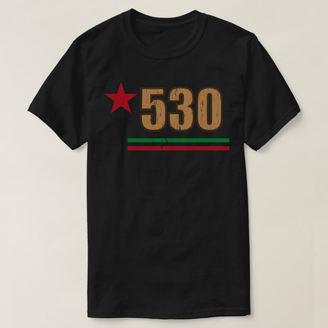 Camiseta 530 California Area Code (Diseño del anverso)