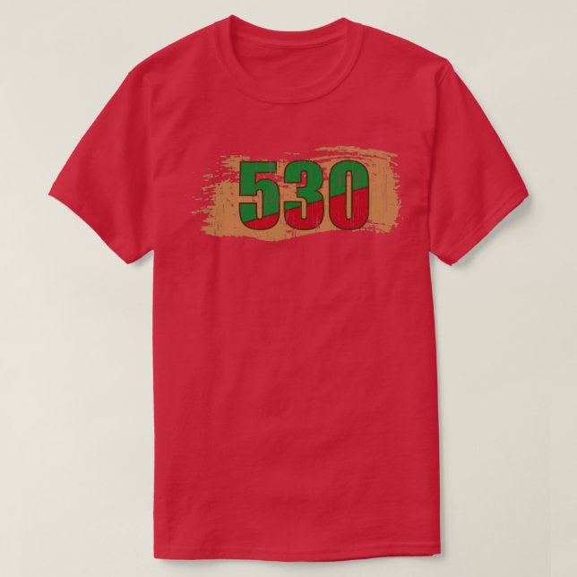 Camiseta 530 California Area Code1 (Diseño del anverso)