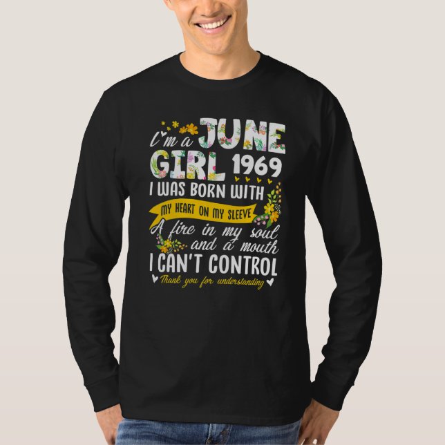 Camiseta 53.ª Chica de cumpleaños floral, junio de 1969 (Anverso)