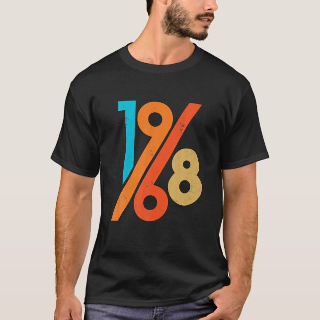 Camiseta 53.ª Vintage Retro Estilo de los años 60 1968 (Anverso)