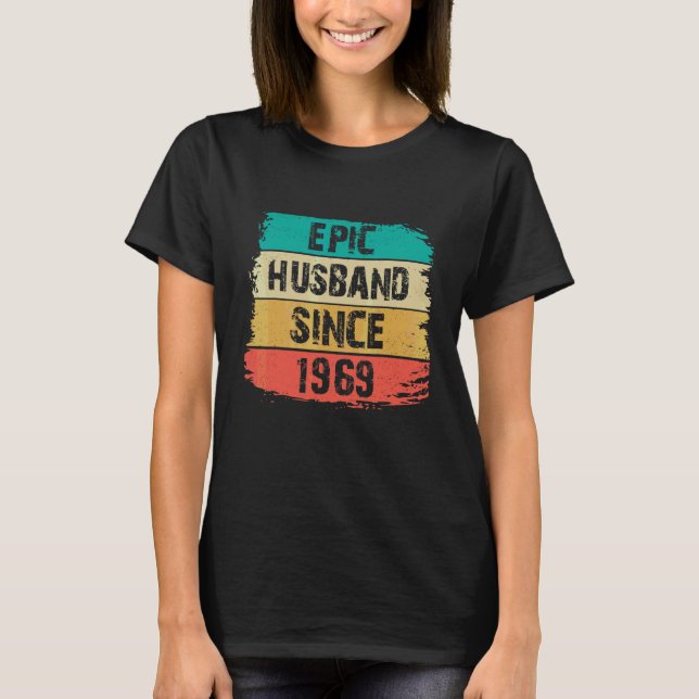 Camiseta 53° Aniversario Boda Esposo Épico desde 1969 (Anverso)
