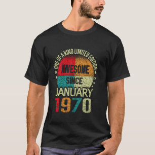 Camiseta 53 Años Asombrosos Desde Enero De 1970 Vintage 53d