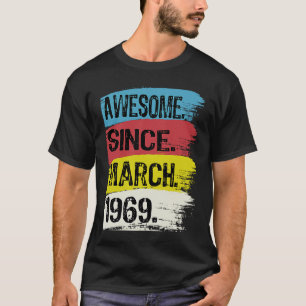 Camiseta 53 años de edad increíble desde 1969 54 de marzo d