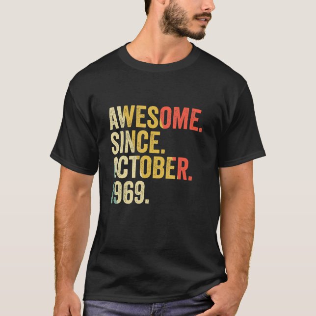 Camiseta 53 años de edad increíble desde octubre (Anverso)