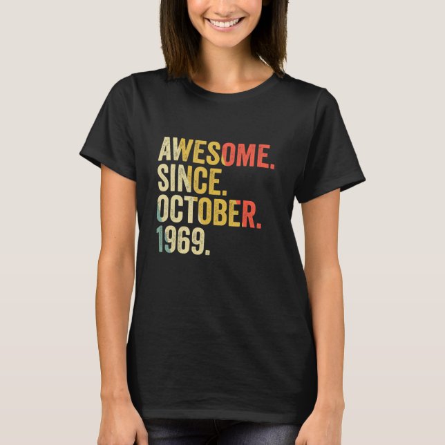 Camiseta 53 años de edad increíble desde octubre (Anverso)