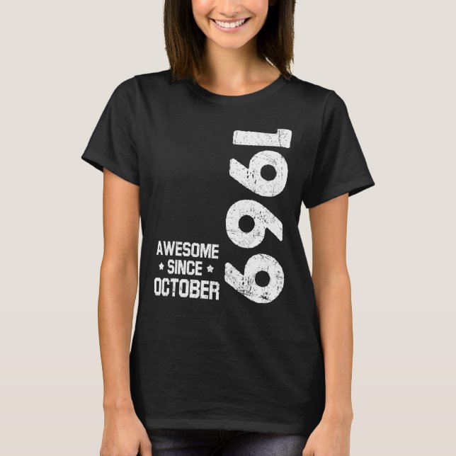 Camiseta 53 años de edad increíble desde octubre de 1969 53 (Anverso)