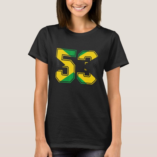 Camiseta 53 años de edad jamaiquino número 53 Jama (Anverso)