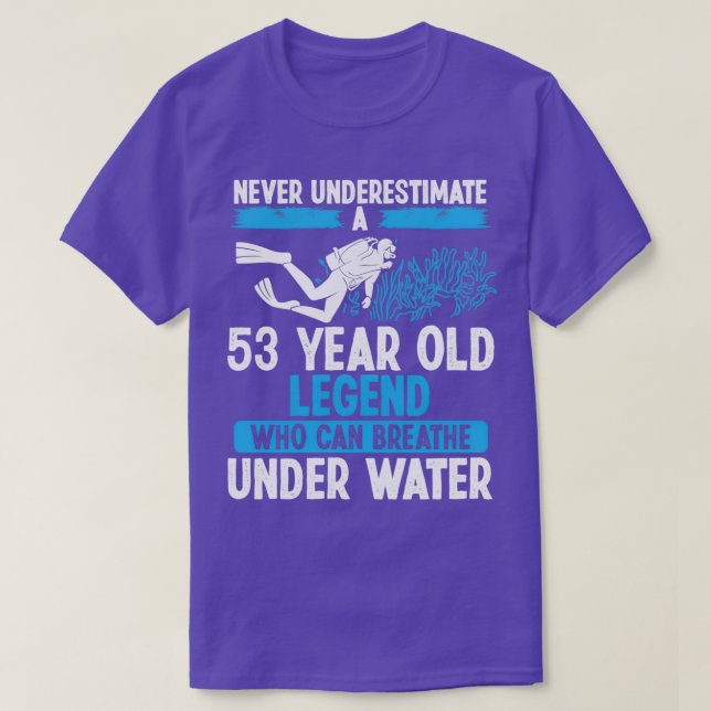 Camiseta 53 Años De Edad Scuba Buceo Breathe 53 Años (Diseño del anverso)