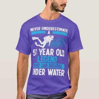 Camiseta 53 Años De Edad Scuba Buceo Breathe 53 Años