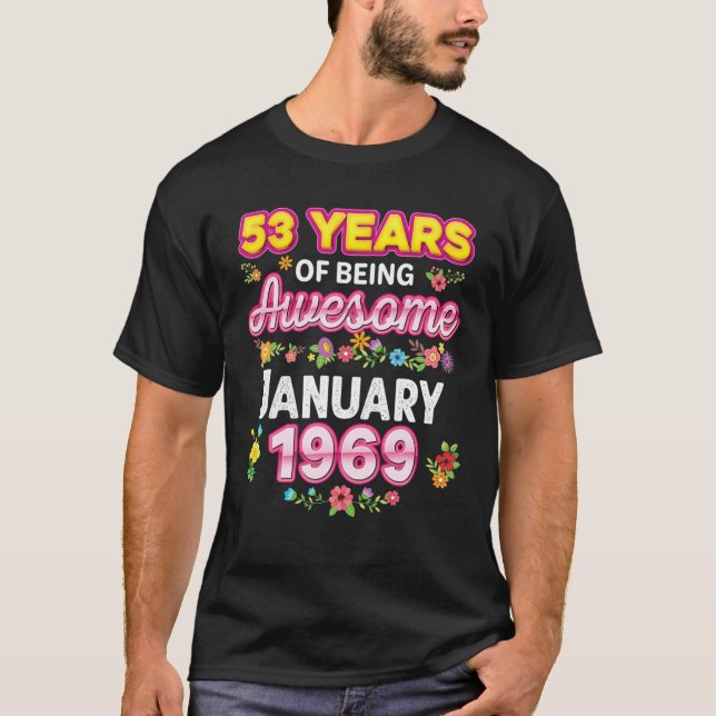 Camiseta 53 Años De Ser Increíble Desde El Nacimiento De En (Anverso)