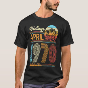 Camiseta 53 Años Vintage de cumpleaños Abril 1970 Mujeres M