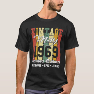 Camiseta 53 Años Vintage Mayo 1969 Edición Limitada 53ª