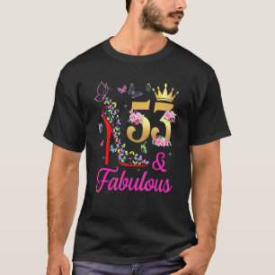 Camiseta 53 & Fabulous 53 Years Old 53rd Bday Butterflies H