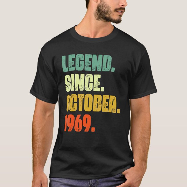 Camiseta 53 Years Old  Legend Since October 1969 53rd Birth (Anverso)