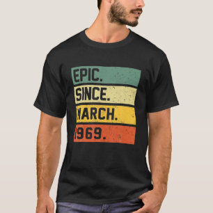 Camiseta 53 Years Old Retro Birthday Gift Epic Since March