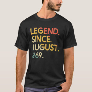 Camiseta 53 Years Old Vintage Legend Since August 1969 53th