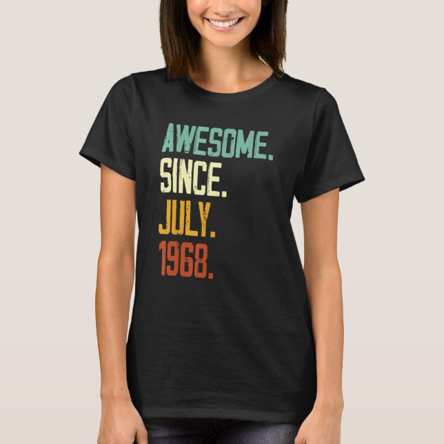 Camiseta 54º cumpleaños increíble desde julio de 1968 54 añ (Anverso)