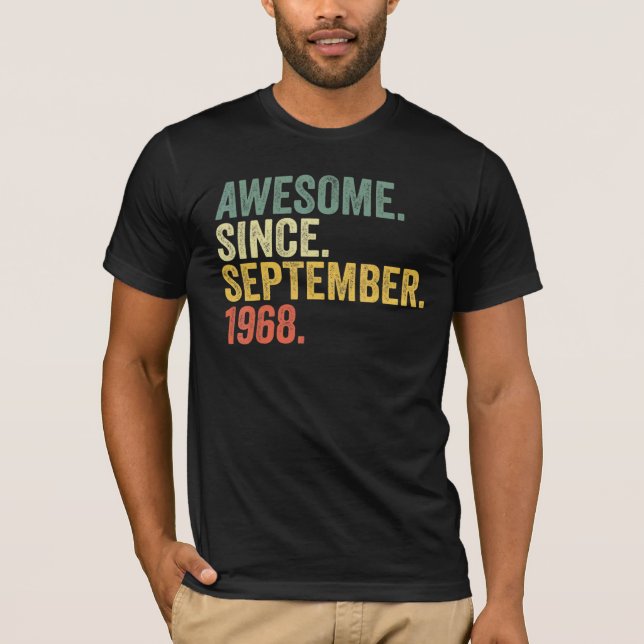 Camiseta 54º cumpleaños increíble desde septiembre de 1968  (Anverso)