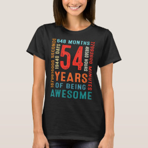 Camiseta 54 Aniversario 54 Años De Ser Awesom