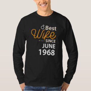 Camiseta 54° Aniversario Boda Mejor Esposa Desde Junio De 1