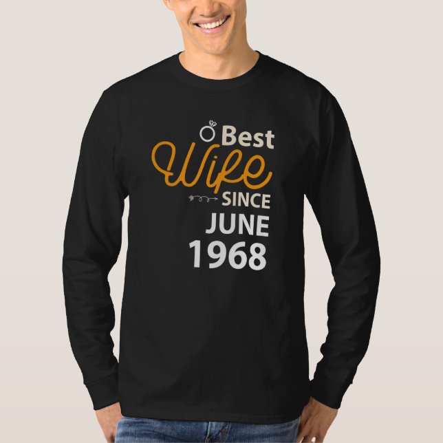 Camiseta 54° Aniversario Boda Mejor Esposa Desde Junio De 1 (Anverso)