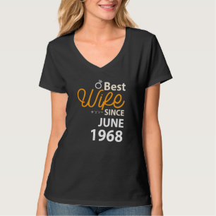Camiseta 54° Aniversario Boda Mejor Esposa Desde Junio De 1