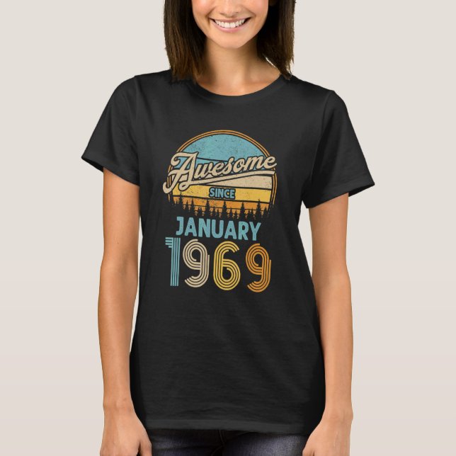 Camiseta 54 años alucinante desde enero de 1969 54º nacimie (Anverso)