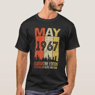 Camiseta 54 Años De Edad 54º Hombres Mujeres Mayo 1967 Quar