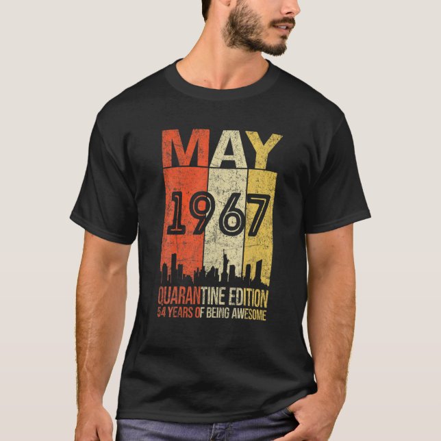 Camiseta 54 Años De Edad 54º Hombres Mujeres Mayo 1967 Quar (Anverso)