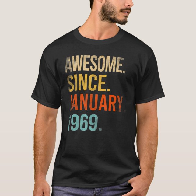 Camiseta 54 años de edad increíble desde el 19 de enero (Anverso)