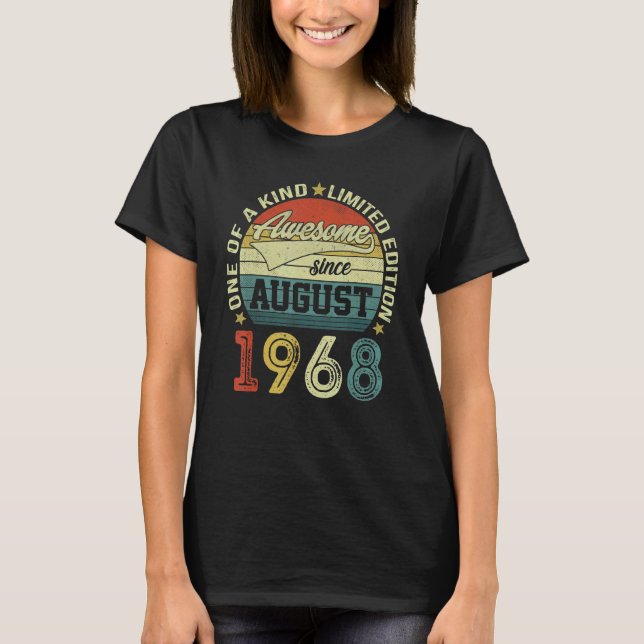 Camiseta 54 años de edad maravilloso desde agosto de 1968 5 (Anverso)
