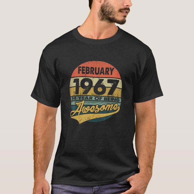 Camiseta 54 Años Nacidos En Febrero De 1967 Traje 54ª Bir (Anverso)
