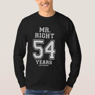 Camiseta 54 Años Siendo El Aniversario De Las Parejas Muy G
