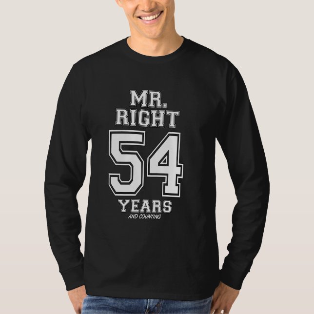 Camiseta 54 Años Siendo El Aniversario De Las Parejas Muy G (Anverso)