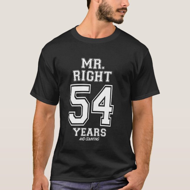 Camiseta 54 Años Siendo El Aniversario De Las Parejas Muy G (Anverso)