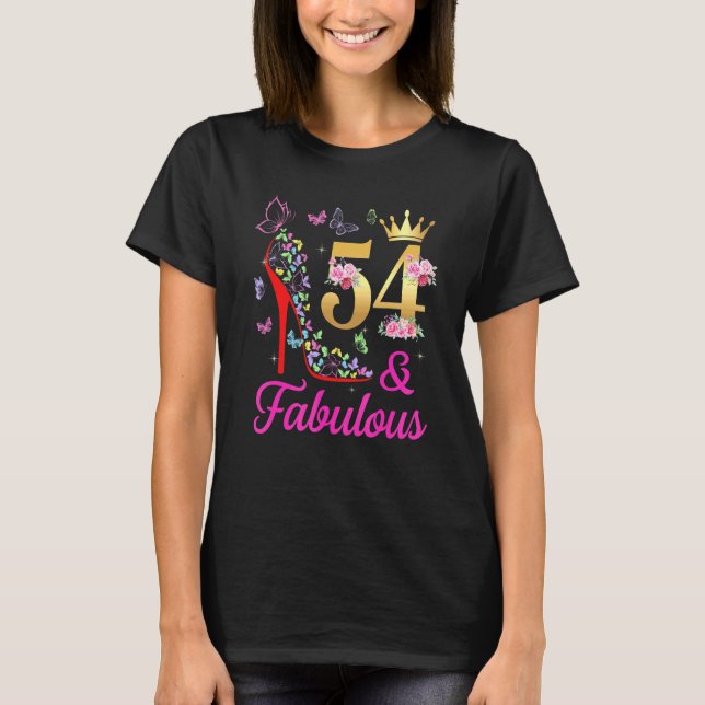Camiseta 54 y fabulosas mariposas de 54 años de edad 54º cu (Anverso)