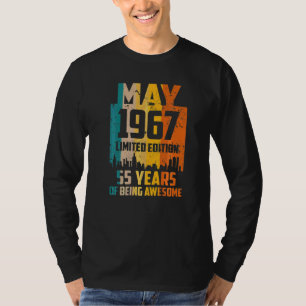 Camiseta 55º cumpleaños 55 años atrás desde mayo de 1967 Vi