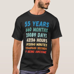 Camiseta 55º Cumpleaños 55 Años De Ser Un Boda Increíble Y
