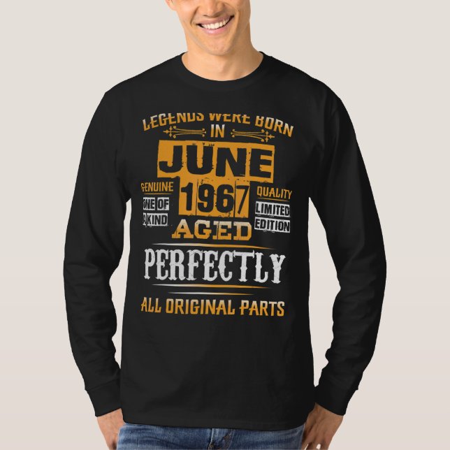 Camiseta 55º Cumpleaños De Leyendas Nacidas En Junio De 196 (Anverso)