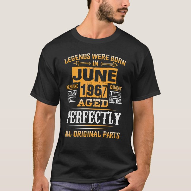 Camiseta 55º Cumpleaños De Leyendas Nacidas En Junio De 196 (Anverso)