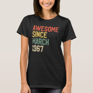 Camiseta 55º cumpleaños increíble desde marzo de 1967, 55 a
