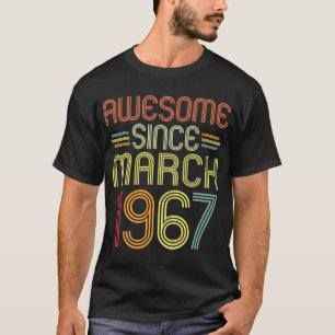 Camiseta 55º cumpleaños increíble desde marzo de 1967 55 añ