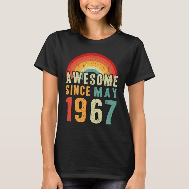 Camiseta 55º cumpleaños increíble desde mayo de 1967 55 año (Anverso)