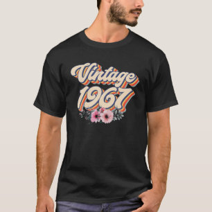Camiseta 55º Cumpleaños Mujeres Vintage 1967 Floral 55 Años