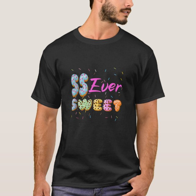 Camiseta 55.ª fiesta de cumpleaños Chica dulce Donut 55 año (Anverso)