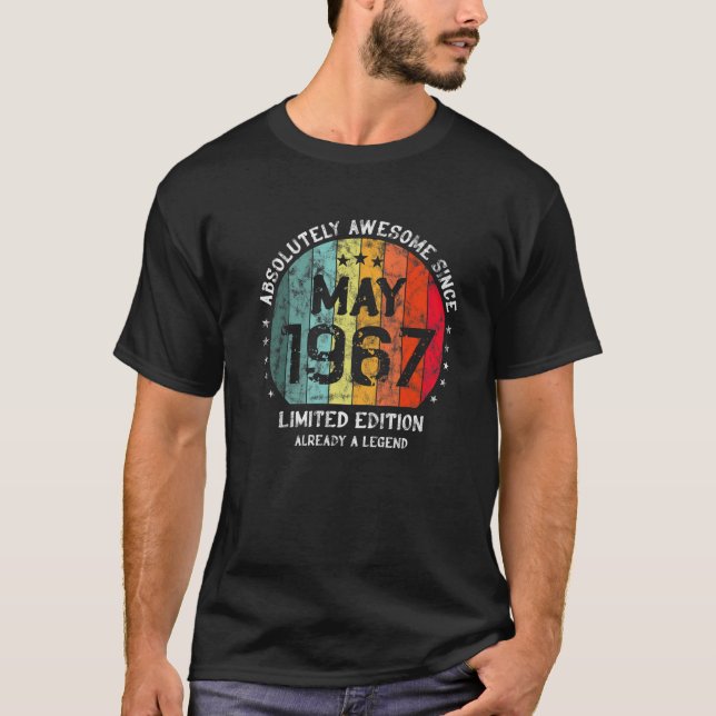 Camiseta 55.º Cumpleaños Absolutamente Increíble Desde Mayo (Anverso)