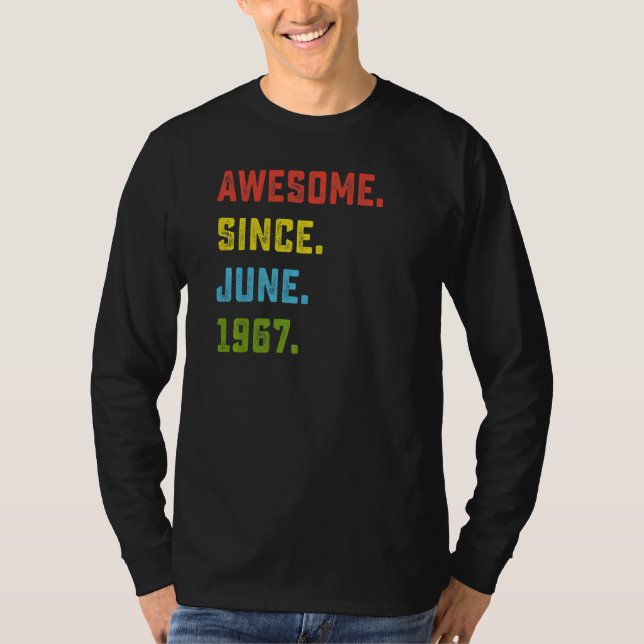 Camiseta 55.º cumpleaños increíble desde junio de 1967 55 a (Anverso)